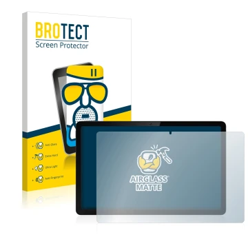 Vorderseite einer Produktverpackung mit dem Markenlogo BROTECT. Daneben ist das Gerät realme Pad 10.4