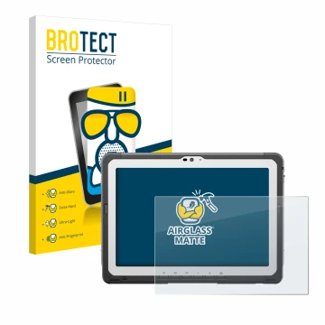 Vorderseite einer Produktverpackung mit dem Markenlogo BROTECT. Daneben ist das Gerät Panasonic Toughbook FZ-A3 mit dem zugehö