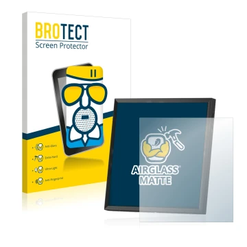 Vorderseite einer Produktverpackung mit dem Markenlogo BROTECT. Daneben ist das Gerät Divoom Pixoo-64 mit dem zugehörigen Disp