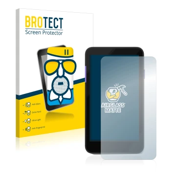 Vorderseite einer Produktverpackung mit dem Markenlogo BROTECT. Daneben ist das Gerät Zettle Terminal (by Paypal) mit dem zuge