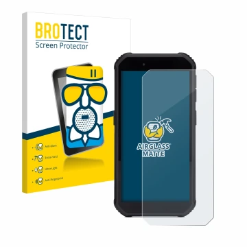 Vorderseite einer Produktverpackung mit dem Markenlogo BROTECT. Daneben ist das Gerät SkyCaddie SX550 mit dem zugehörigen Disp