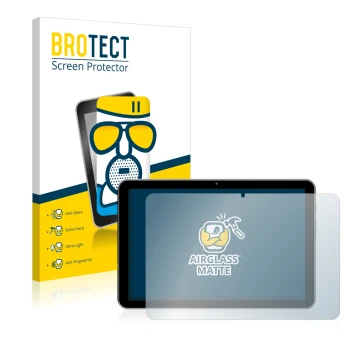 Vorderseite einer Produktverpackung mit dem Markenlogo BROTECT. Daneben ist das Gerät Peaq PET 1008 mit dem zugehörigen Displa