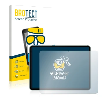 Vorderseite einer Produktverpackung mit dem Markenlogo BROTECT. Daneben ist das Gerät OnePlus Pad mit dem zugehörigen Displays