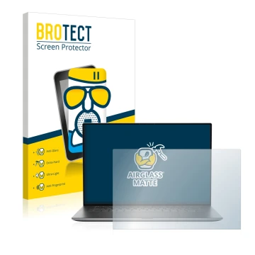 Vorderseite einer Produktverpackung mit dem Markenlogo BROTECT. Daneben ist das Gerät Dell Precision 5570 Non-Touch mit dem zu