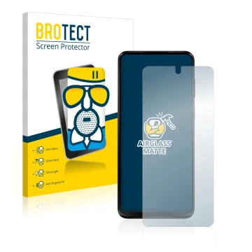 Vorderseite einer Produktverpackung mit dem Markenlogo BROTECT. Daneben ist das Gerät Motorola Moto G13 mit dem zugehörigen Di