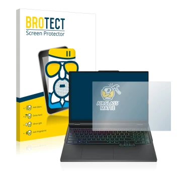 Vorderseite einer Produktverpackung mit dem Markenlogo BROTECT. Daneben ist das Gerät Lenovo Legion Pro 7 16