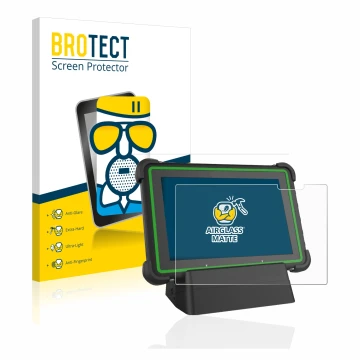 Vorderseite einer Produktverpackung mit dem Markenlogo BROTECT. Daneben ist das Gerät Hella Gutmann Mega Macs X (tablet) mit d