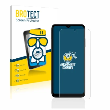 Vorderseite einer Produktverpackung mit dem Markenlogo BROTECT. Daneben ist das Gerät Nokia G22 mit dem zugehörigen Displaysch