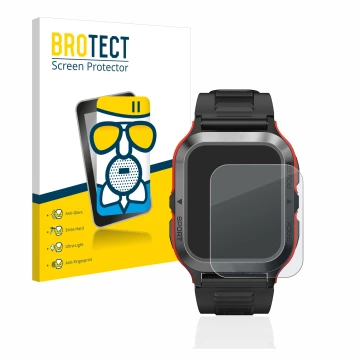 Vorderseite einer Produktverpackung mit dem Markenlogo BROTECT. Daneben ist das Gerät Kospet Tank M2 mit dem zugehörigen Displ