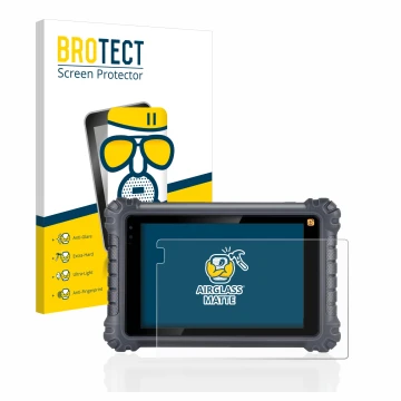 Vorderseite einer Produktverpackung mit dem Markenlogo BROTECT. Daneben ist das Gerät Autel MaxiCom MK906Pro-TS mit dem zugehö