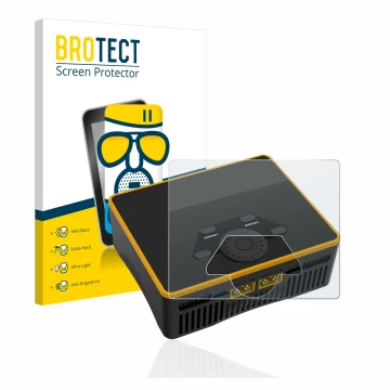 Vorderseite einer Produktverpackung mit dem Markenlogo BROTECT. Daneben ist das Gerät Junsi iCharger DX6 mit dem zugehörigen D