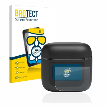 Vorderseite einer Produktverpackung mit dem Markenlogo BROTECT. Daneben ist das Gerät JBL Tour Pro 2 mit dem zugehörigen Displ