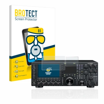 Vorderseite einer Produktverpackung mit dem Markenlogo BROTECT. Daneben ist das Gerät Kenwood TS-990s mit dem zugehörigen Disp