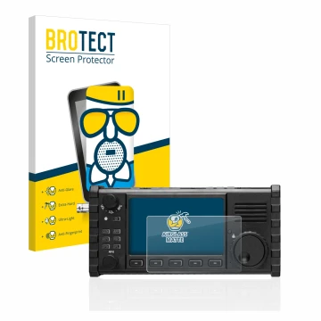 Vorderseite einer Produktverpackung mit dem Markenlogo BROTECT. Daneben ist das Gerät Xiegu X6100 HF-Transceiver mit dem zugeh