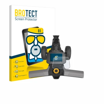 Vorderseite einer Produktverpackung mit dem Markenlogo BROTECT. Daneben ist das Gerät PowaKaddy FX5 New Full colour 3.5