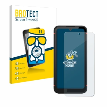 Vorderseite einer Produktverpackung mit dem Markenlogo BROTECT. Daneben ist das Gerät Gigaset GX4 mit dem zugehörigen Displays