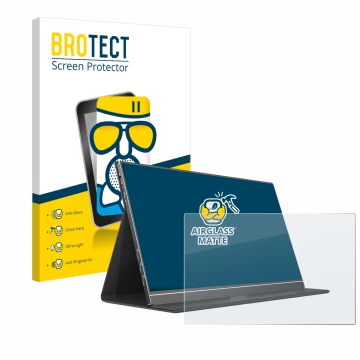 Vorderseite einer Produktverpackung mit dem Markenlogo BROTECT. Daneben ist das Gerät Arzopa ‎S1 Table 15.6