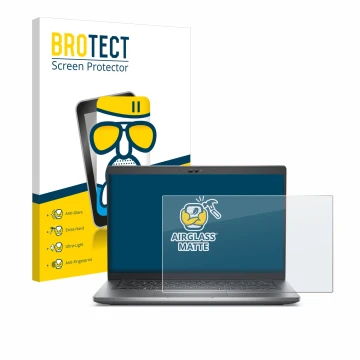 Vorderseite einer Produktverpackung mit dem Markenlogo BROTECT. Daneben ist das Gerät Dell Latitude 5430 Non-Touch mit dem zug