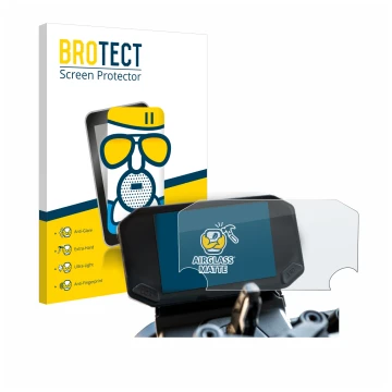 Vorderseite einer Produktverpackung mit dem Markenlogo BROTECT. Daneben ist das Gerät VOGE 350 AC mit dem zugehörigen Displays