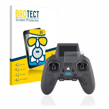 Vorderseite einer Produktverpackung mit dem Markenlogo BROTECT. Daneben ist das Gerät Radiomaster Zorro mit dem zugehörigen Di