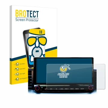 Vorderseite einer Produktverpackung mit dem Markenlogo BROTECT. Daneben ist das Gerät Kia Xceed 2023 Infotainment System mit d