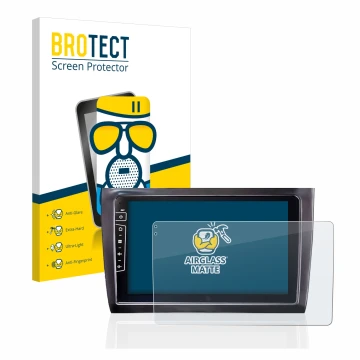 Vorderseite einer Produktverpackung mit dem Markenlogo BROTECT. Daneben ist das Gerät Dynavin D8-DF56 9