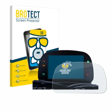 Vorderseite einer Produktverpackung mit dem Markenlogo BROTECT. Daneben ist das Gerät Moto Morini Seiemmezzo TFT Display 5