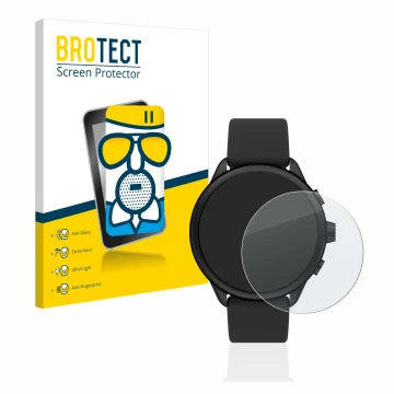 Vorderseite einer Produktverpackung mit dem Markenlogo BROTECT. Daneben ist das Gerät Fossil Smartwatch Wellness (Gen 6) Hybri