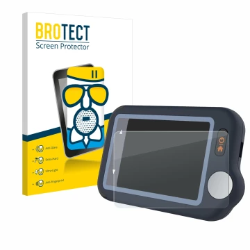 Vorderseite einer Produktverpackung mit dem Markenlogo BROTECT. Daneben ist das Gerät Wellue Pulsebit EX EKG mit dem zugehörig