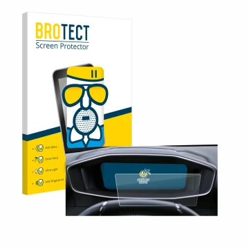 Vorderseite einer Produktverpackung mit dem Markenlogo BROTECT. Daneben ist das Gerät Peugeot 2008 2022 Cockpit mit dem zugehö