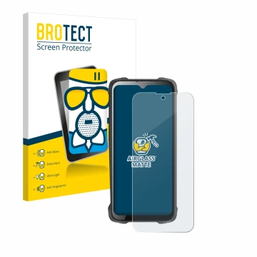 Vorderseite einer Produktverpackung mit dem Markenlogo BROTECT. Daneben ist das Gerät Cubot King Kong 9 mit dem zugehörigen Di