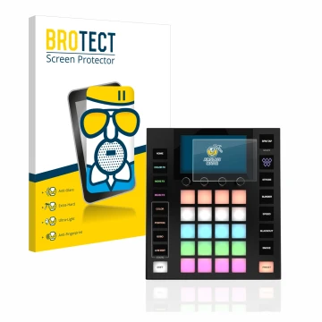 Vorderseite einer Produktverpackung mit dem Markenlogo BROTECT. Daneben ist das Gerät Wolfmix W1 mit dem zugehörigen Displaysc