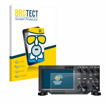 Vorderseite einer Produktverpackung mit dem Markenlogo BROTECT. Daneben ist das Gerät FlexRadio Maestro FLEX-6000 mit dem zuge