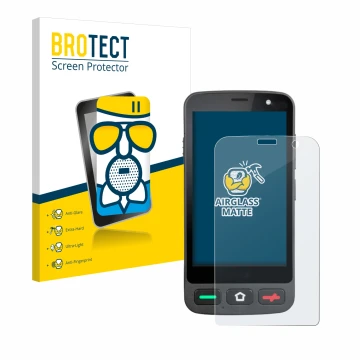 Vorderseite einer Produktverpackung mit dem Markenlogo BROTECT. Daneben ist das Gerät Brondi Amico Pocket mit dem zugehörigen 