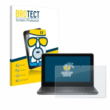 Vorderseite einer Produktverpackung mit dem Markenlogo BROTECT. Daneben ist das Gerät Dell Latitude 3140 2-in-1 mit dem zugehö