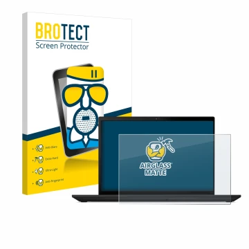 Vorderseite einer Produktverpackung mit dem Markenlogo BROTECT. Daneben ist das Gerät Lenovo ThinkPad T16 Gen 2 mit dem zugehö