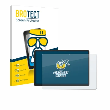 Vorderseite einer Produktverpackung mit dem Markenlogo BROTECT. Daneben ist das Gerät Samsung Galaxy Tab S9 Plus 5G mit dem zu