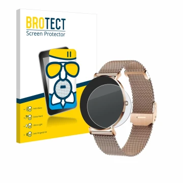 Vorderseite einer Produktverpackung mit dem Markenlogo BROTECT. Daneben ist das Gerät Xcoast X-Watch Siona 2 mit dem zugehörig