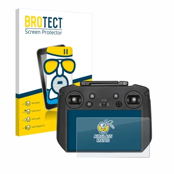 Vorderseite einer Produktverpackung mit dem Markenlogo BROTECT. Daneben ist das Gerät DJI Mavic 3 RC Pro mit dem zugehörigen D