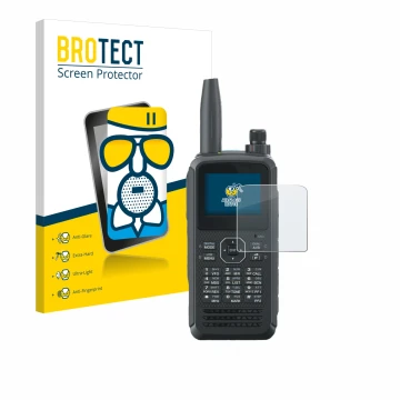 Vorderseite einer Produktverpackung mit dem Markenlogo BROTECT. Daneben ist das Gerät Kenwood TH-D75E D-Star mit dem zugehörig