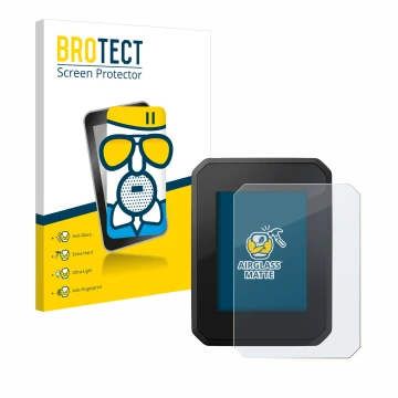 Vorderseite einer Produktverpackung mit dem Markenlogo BROTECT. Daneben ist das Gerät FIT Display Compact mit dem zugehörigen 