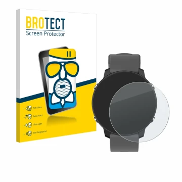 Vorderseite einer Produktverpackung mit dem Markenlogo BROTECT. Daneben ist das Gerät Shot Scope G5 GPS Watch mit dem zugehöri