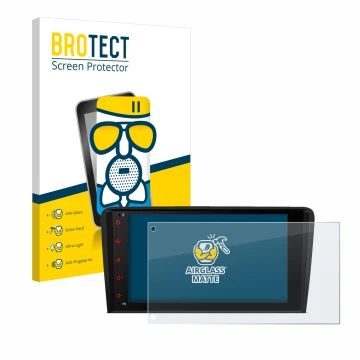 Vorderseite einer Produktverpackung mit dem Markenlogo BROTECT. Daneben ist das Gerät Xtrons PSA80A3AL mit dem zugehörigen Dis