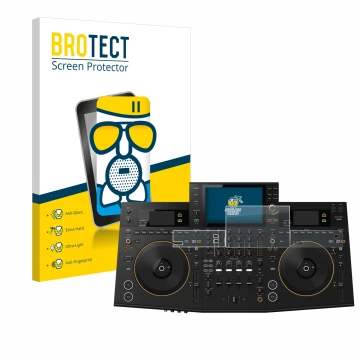 Vorderseite einer Produktverpackung mit dem Markenlogo BROTECT. Daneben ist das Gerät Pioneer OPUS-QUAD mit dem zugehörigen Di