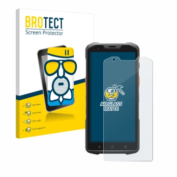 Vorderseite einer Produktverpackung mit dem Markenlogo BROTECT. Daneben ist das Gerät Sunmi L2s mit dem zugehörigen Displaysch