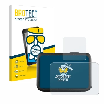 Vorderseite einer Produktverpackung mit dem Markenlogo BROTECT. Daneben ist das Gerät GoPro Hero 12 Black mit dem zugehörigen 