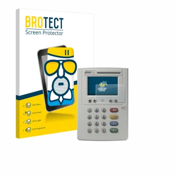 Vorderseite einer Produktverpackung mit dem Markenlogo BROTECT. Daneben ist das Gerät ingenico eHealth ORGA Neo 6141 mit dem z