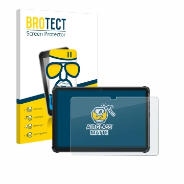 Vorderseite einer Produktverpackung mit dem Markenlogo BROTECT. Daneben ist das Gerät Oukitel RT7 Titan mit dem zugehörigen Di