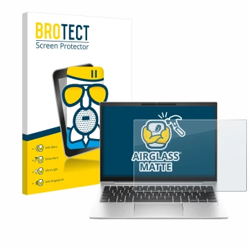Vorderseite einer Produktverpackung mit dem Markenlogo BROTECT. Daneben ist das Gerät HP EliteBook 830 G10 Laptop-PC mit dem z