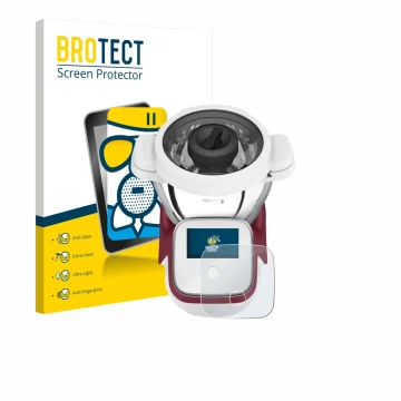 Vorderseite einer Produktverpackung mit dem Markenlogo BROTECT. Daneben ist das Gerät Moulinex i-Companion Touch XL mit dem zu